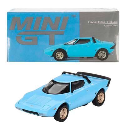 Mini Gt 1/64 Lancia Stratos HF Stradale Azzuro Chiaro Diecast Model Araba Mgt00624 - 1
