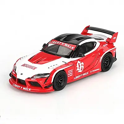 Mini 1/64 LB-WORKS Toyota GR Supra Red/White Mgt01103 - 1