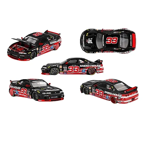 Mini Gt Kaido House 1/64 Nissan Skyline GT-R (R33) Black Kaido Cat+Khmg276 - 2