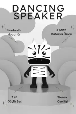 Mob Dans Eden Hayvanlar Bluetooth Hoparlör - Zebra Da-22-01 - 4