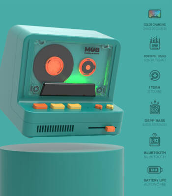 Mob Retro Kamera Bluetooth Hoparlör – Mavi Rs-80-Bl1 - 3