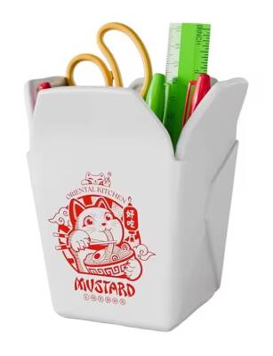 Mustard Noodle Seramik Kalemlik M16243 Beyaz - 1