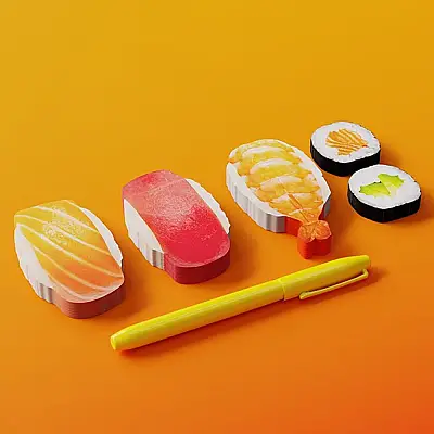 Mustard Sushi Bento Sticky Not Kağıdı ve Page Marker Seti M16252 Renkli - 2
