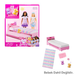 My First Barbie - İlk Barbie Bebeğim - Barbie'nin Yatağı Oyun Seti HMM64 - 1