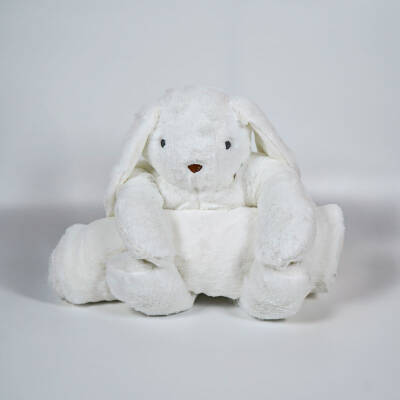 My Friend Toys Battaniyeli Beyaz Tavşan Peluş Oyuncak - 2