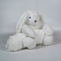 My Friend Toys Battaniyeli Beyaz Tavşan Peluş Oyuncak - 3