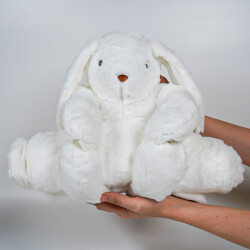 My Friend Toys Battaniyeli Beyaz Tavşan Peluş Oyuncak - 7