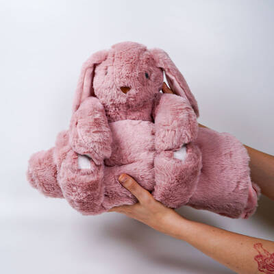 My Friend Toys Battaniyeli Pembe Tavşan Peluş Oyuncak - 5