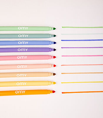 Omy Çift Uçlu Pastel Keçeli Kalem - 9 Adet - 5