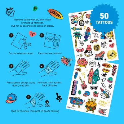 Omy Tattoos Geçici Dövme - Surf & Skate - 4