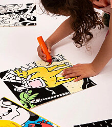 OMY Velvet Coloring Animals Kadife Boya Kartları - Velvet06 - 5