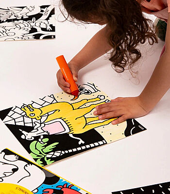 OMY Velvet Coloring Animals Kadife Boya Kartları - Velvet06 - 5