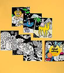 OMY Velvet Coloring Animals Kadife Boya Kartları - Velvet06 - 2