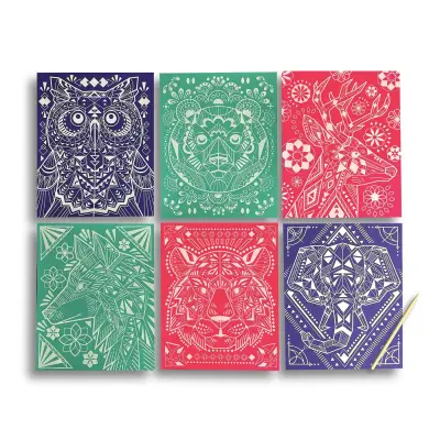 Ooly Scratch And Shine Sanat Seti - Geometric Animals 161-093 - 2