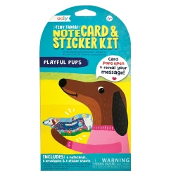 Ooly Tiny Tadas! Not Kartları ve Sticker Seti - Playful Pups 118-297 - 1