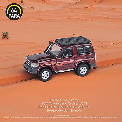 Para64 Toyota 2014 Land Cruiser 71 Short Wheels Base Red w/ Roof Rack Rhd PA-65565 - 4
