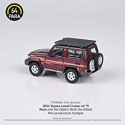 Para64 Toyota 2014 Land Cruiser 71 Short Wheels Base Red w/ Roof Rack Rhd PA-65565 - 3