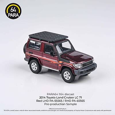 Para64 Toyota 2014 Land Cruiser 71 Short Wheels Base Red w/ Roof Rack Rhd PA-65565 - 1