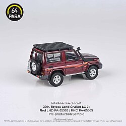 Para64 Toyota 2014 Land Cruiser 71 Short Wheels Base Red w/ Roof Rack Rhd PA-65565 - 2