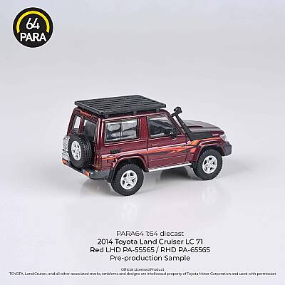 Para64 Toyota 2014 Land Cruiser 71 Short Wheels Base Red w/ Roof Rack Rhd PA-65565 - 2