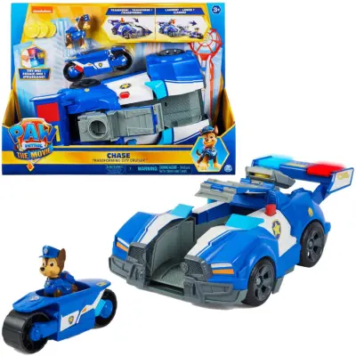 Paw Patrol Chase'in 2'si 1 Arada Dönüşebilen Işıklı Şehir Aracı ve Sesli Motosikleti 6060759 - 2