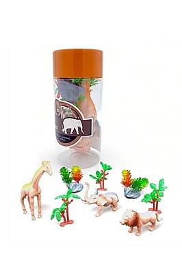 C Toys Vahşi Hayvanları Set Silindir Kutulu - 2