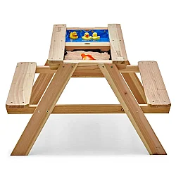Plum Ahşap Kum ve Su Piknik Masası - Plum