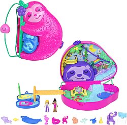 Polly Pocket Tembel Hayvan Ailesi 2'si 1 Arada Kompakt Çanta Olabilen Oyun Seti Gkj63 - Polly Pocket