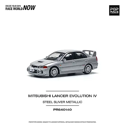 Pop Race Pr640140 Mitsubishi Lancer Evolution Iv Steel Silver Metallic - 1
