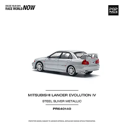Pop Race Pr640140 Mitsubishi Lancer Evolution Iv Steel Silver Metallic - 2