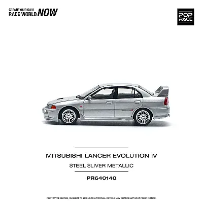 Pop Race Pr640140 Mitsubishi Lancer Evolution Iv Steel Silver Metallic - 3