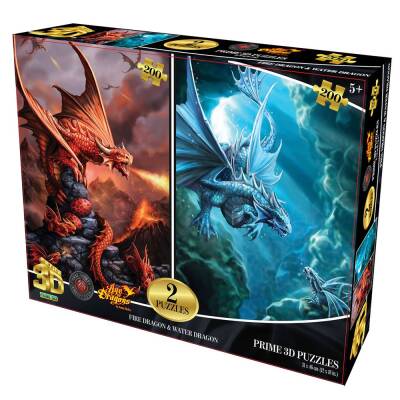 Prime 3D Ateş Dragon & Su Dragon 200 Parça İkili Puzzle Prm/10244 - 1