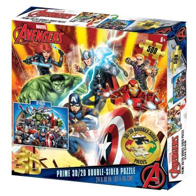 Prime 3D Marvel Avengers 500 Parça Çift Taraflı Puzzle Prm/37556 - 1