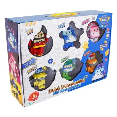 Robocar Poli Quick Transforming Mini Rescue Deluxe 6'Lı Set Polı/Zr-915 - 1
