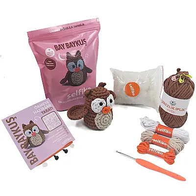 Selfiko Bay Baykuş Örgü İpi Seti - 1