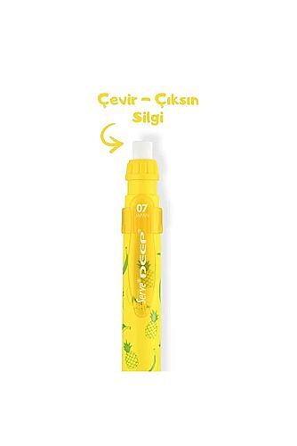 Serve Deep Ananas - Muz Desenli Mekanik Uçlu Kalem 0.7 Mm Fosforlu Sarı - 2