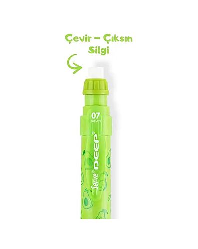 Serve Deep Avokado Desenli Mekanik Uçlu Kalem 0.7 Mm Fosforlu Yeşil - 3