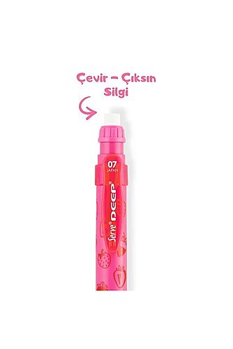 Serve Deep Çilek Desenli Mekanik Uçlu Kalem 0.7 Mm Fosforlu Pembe - 2