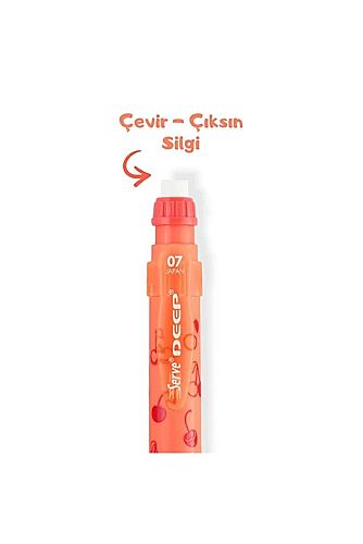 Serve Deep Kiraz Desenli Mekanik Uçlu Kalem 0.7 Mm Fosforlu Kırmızı - 2