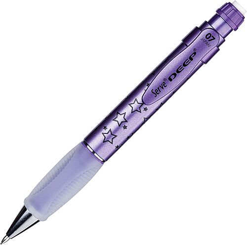 Serve Deep Yıldız Desenli Mekanik Uçlu Kalem 07 Mm Metalik Mor - 1