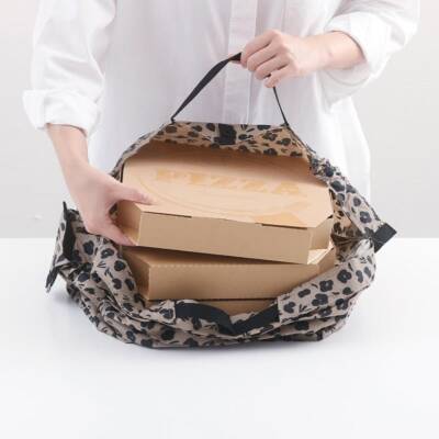 Shupatto Compact Bag Katlanır Çanta - L - Paw Marks S468AS - 10