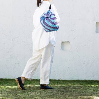 Shupatto Compact Bag Katlanır Çanta - M - Asanoha S464AS - 8