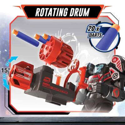 2in1 Robo Rapidfire Sesli ve Işıklı USB Şarjlı Uzaktan Kumandalı Robot - 5