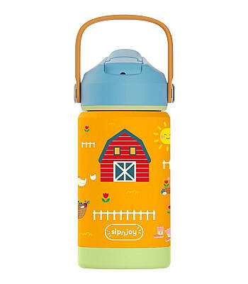 Sipnjoy Flipsip Çocuk Termosu Pipetli Suluk (360 ml) - Farmyard Fun - 1