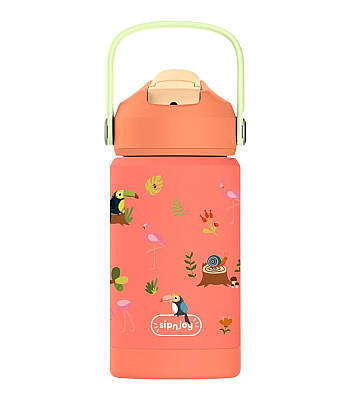 Sipnjoy Flipsip Çocuk Termosu Pipetli Suluk (360 ml) - Jungle Jam - 1