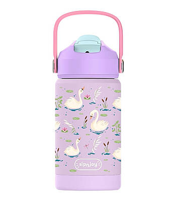 Sipnjoy Flipsip Çocuk Termosu Pipetli Suluk (360 ml) - Swan Harmony - 1
