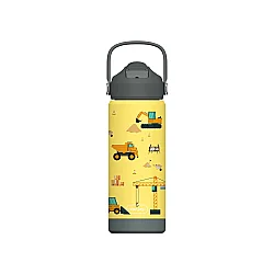 SipnJoy FlipSip Çocuk Su Termosu (550 ml) - Builder Buddy - Sipnjoy