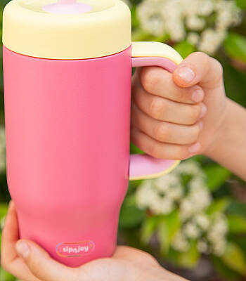 Sipnjoy Handlehug Tumbler Termos Pipetli Suluk (550 ml) - Pembe - 5