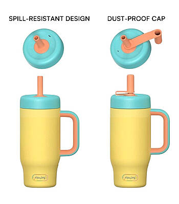 Sipnjoy Handlehug Tumbler Termos Pipetli Suluk (550 ml) - Pudra Pembe - 2