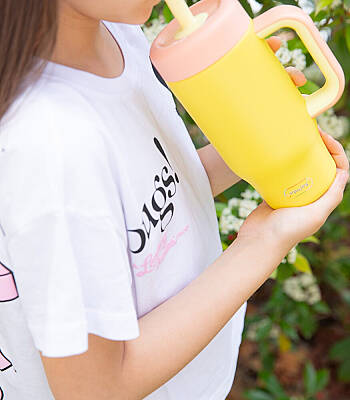 Sipnjoy Handlehug Tumbler Termos Pipetli Suluk (550 ml) - Sarı - 2